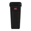 Rubbermaid Slim Jim Container with Venting Channels Black 60Ltr