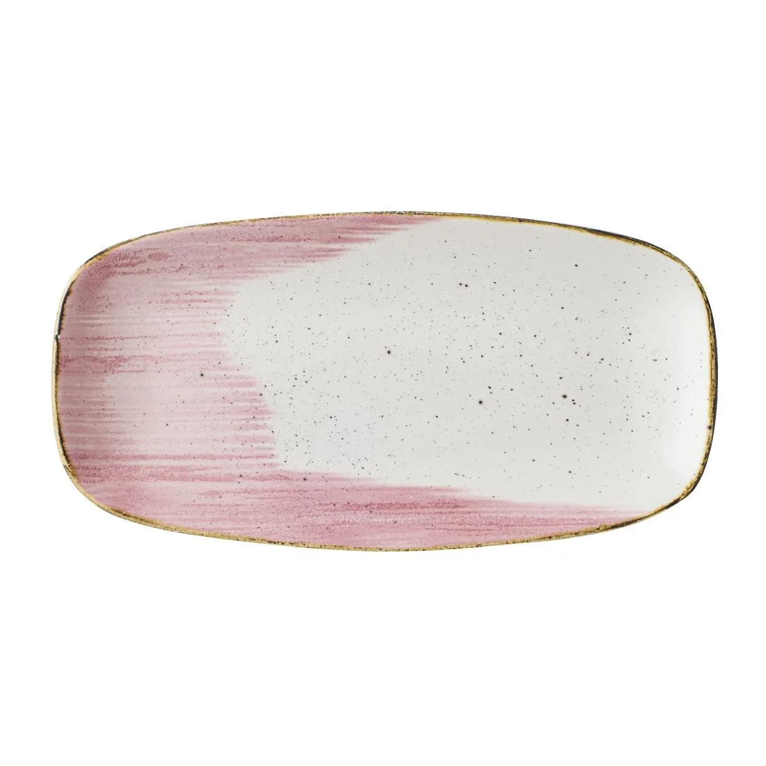 Churchill Stonecast Accents Chefs Oblong Plates Petal Pink 298x153mm (12 Pack) - Image 1