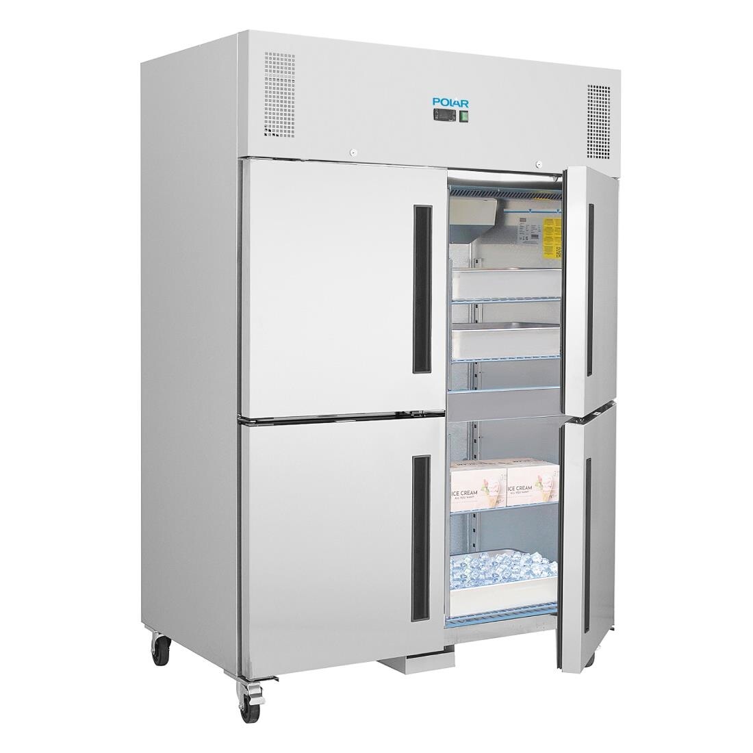 Polar Upright Double Stable Door Gastro Freezer 1200Ltr