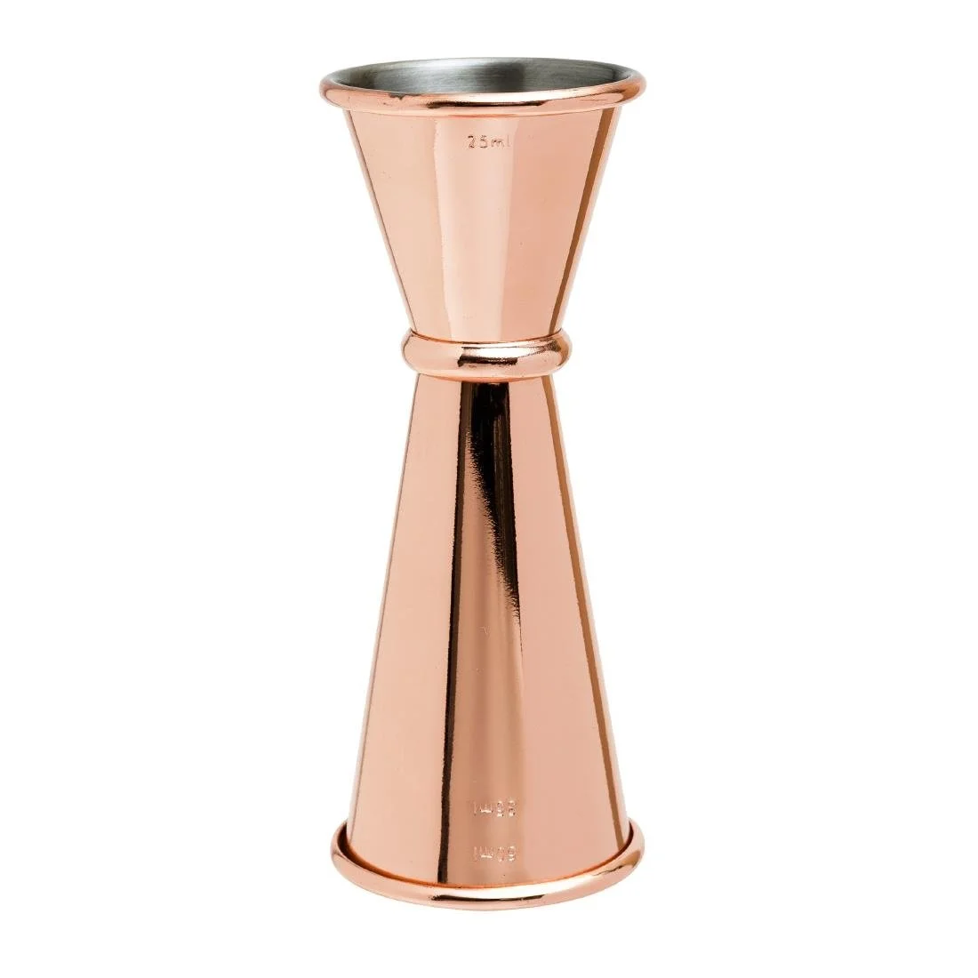 Beaumont Copper Plated Banded Jigger Measure 25/35/50ml - Image 1