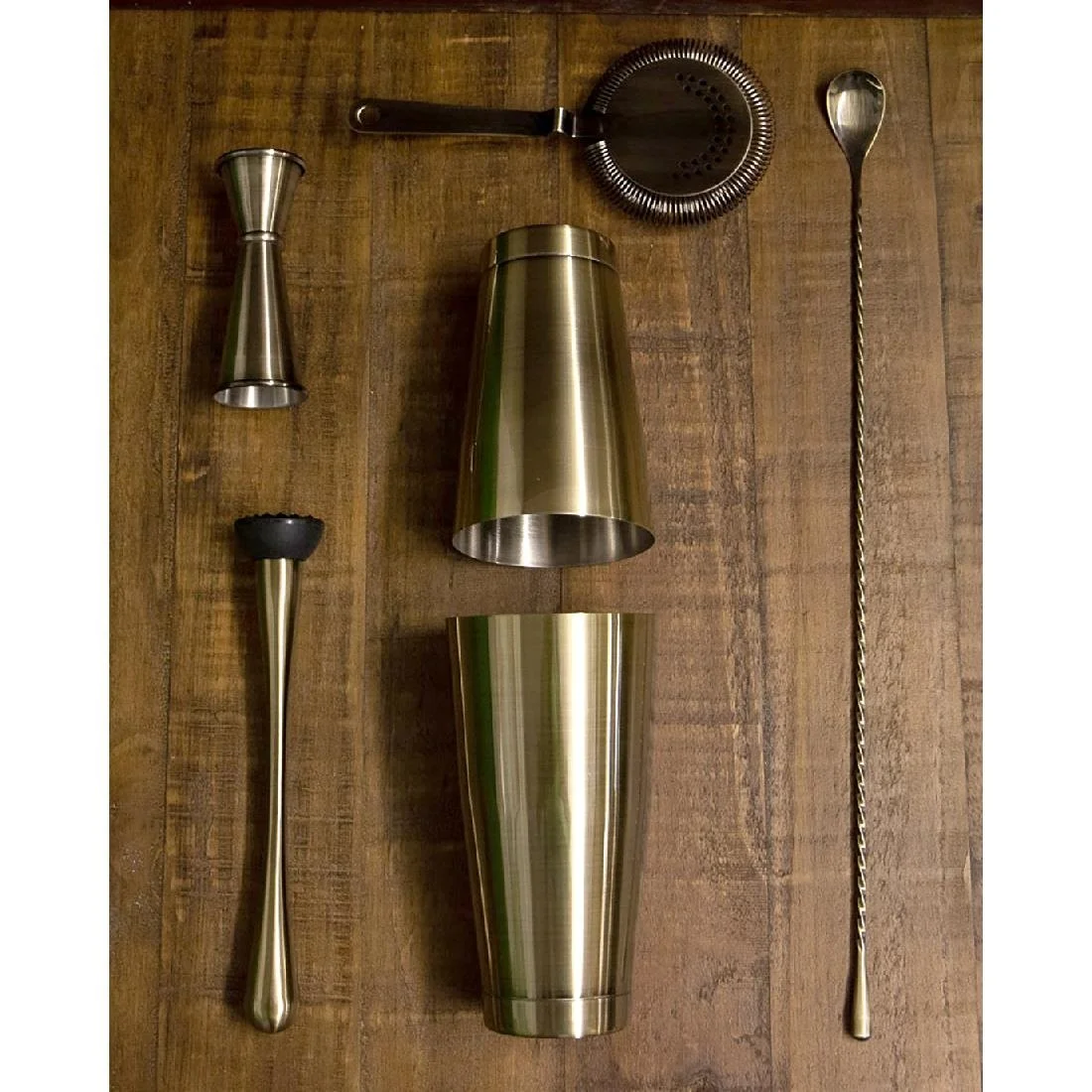 Beaumont Antique Brass Plated Boston Can Set - Image 2