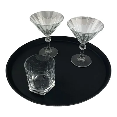 Beaumont Non-Slip Round Tray Black 355mm - Image 3