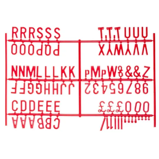Beaumont 20mm Letter Set (540 characters) Red