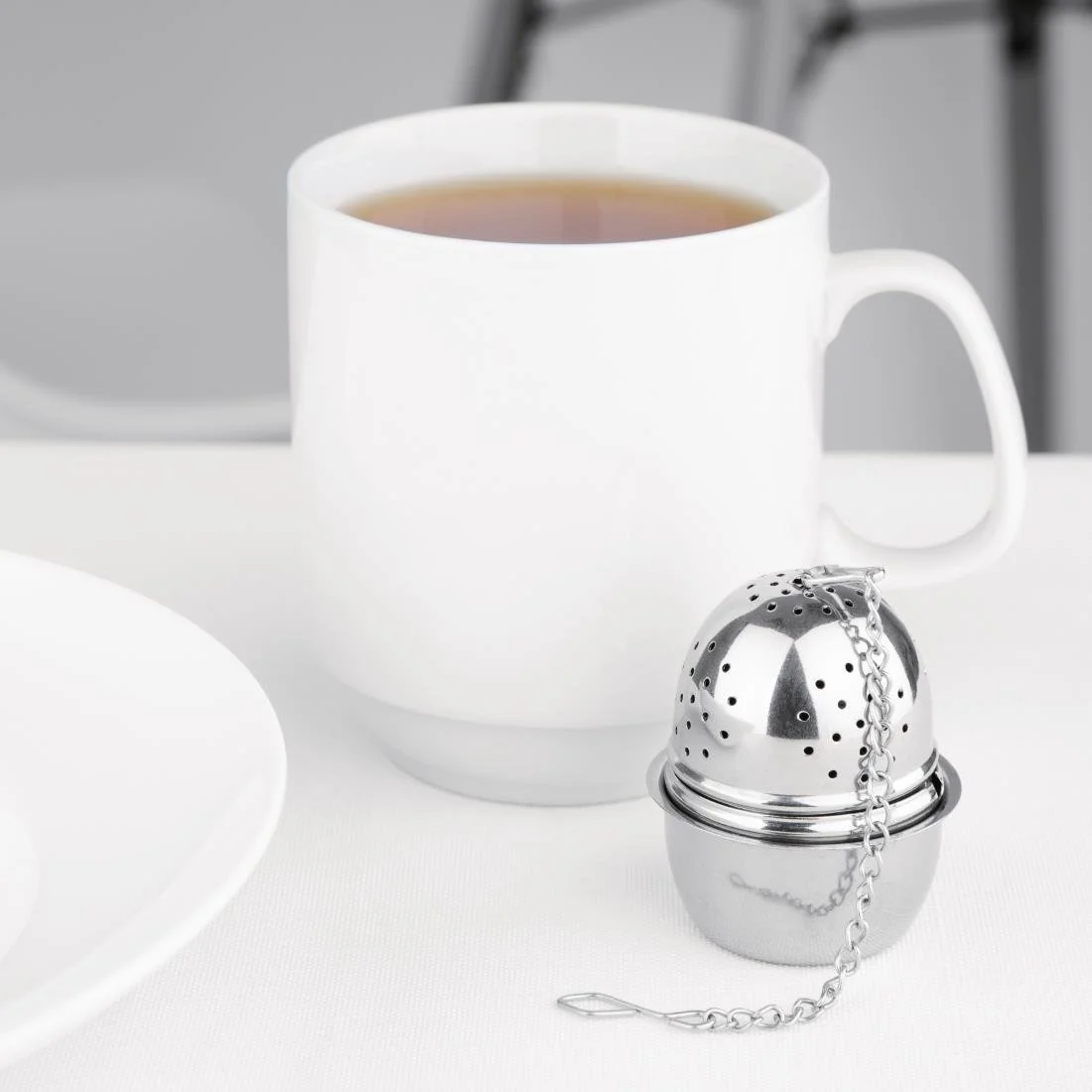 Olympia Oval Stainless Steel Tea Strainer 40(Ø) x 55(H)mm - Image 4