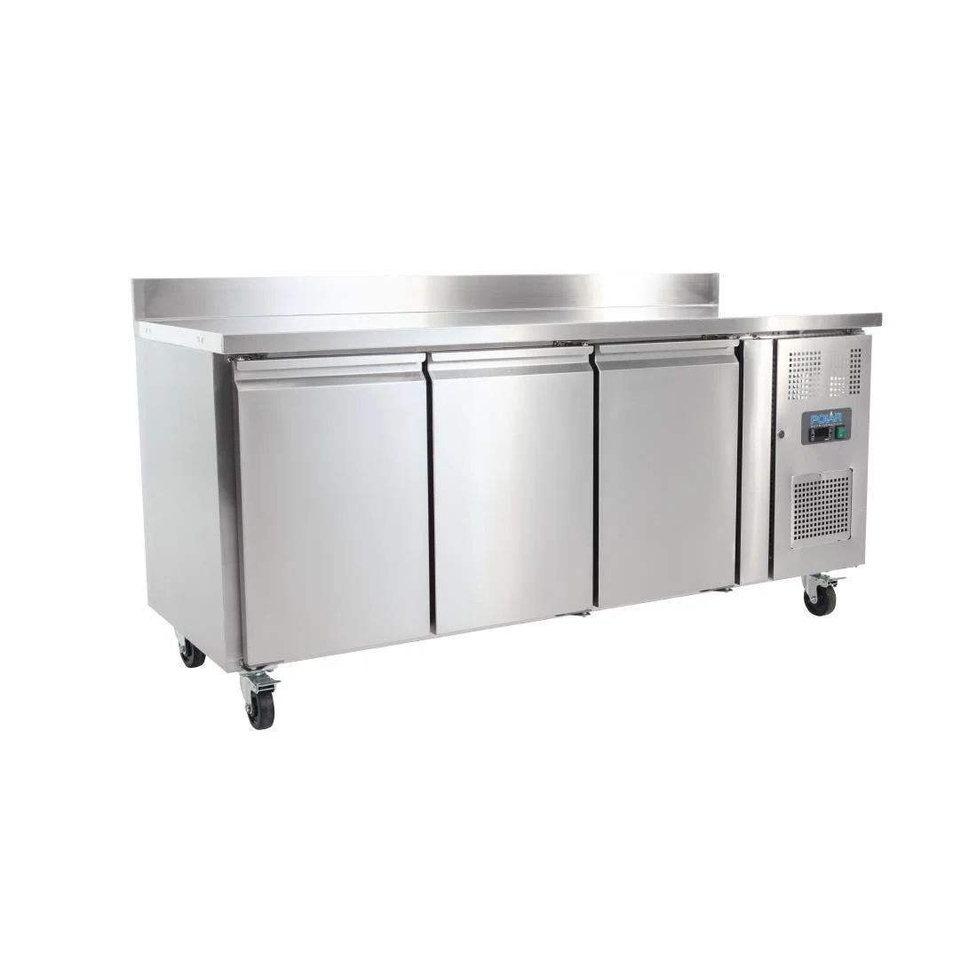 Polar U-Series Triple Door Counter Fridge with Upstand 417Ltr - Image 1