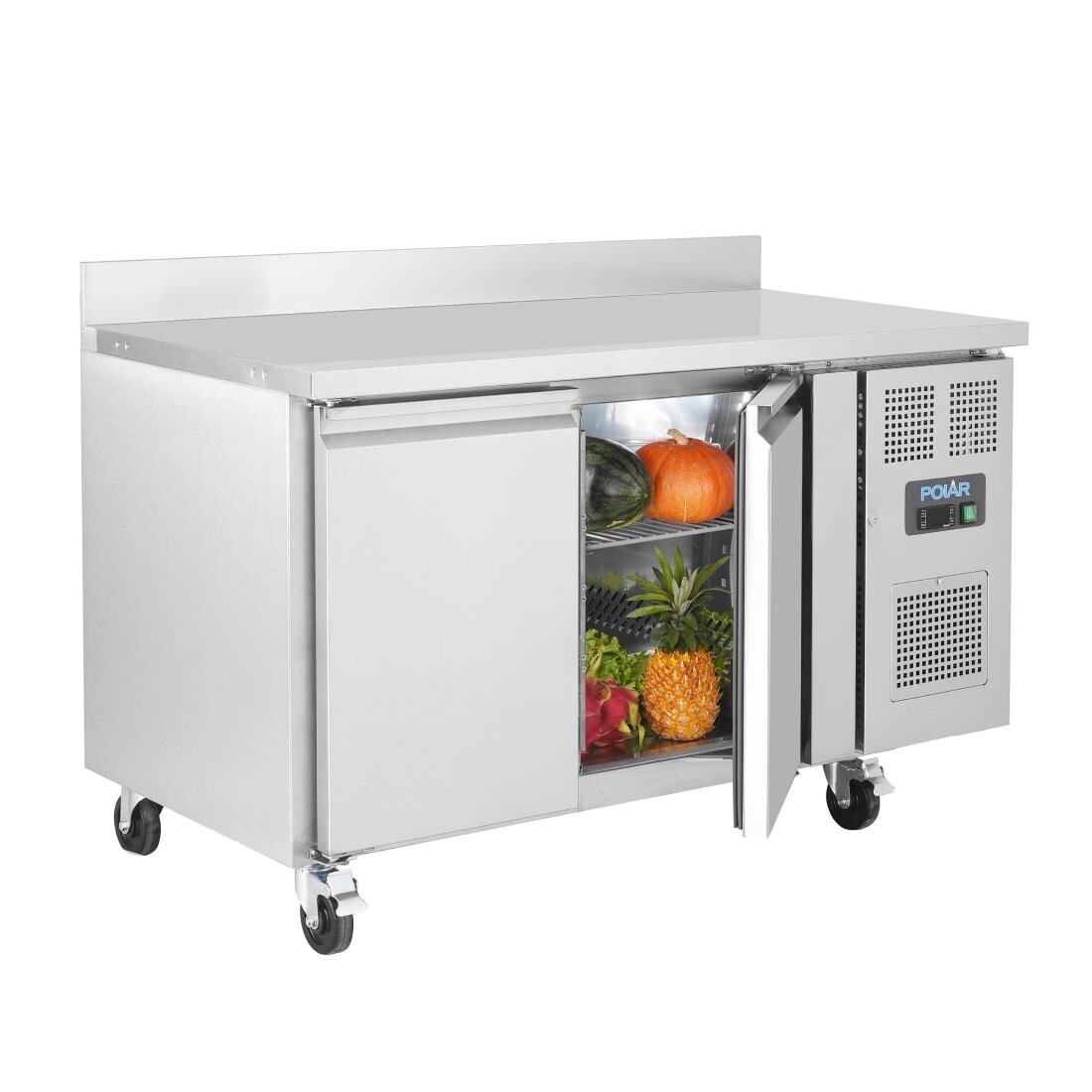 Polar Counter 2 Door Freezer with Upstand 282 Ltr