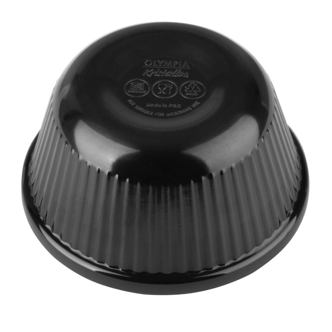 Kristallon Melamine Fluted Ramekins Black 76mm