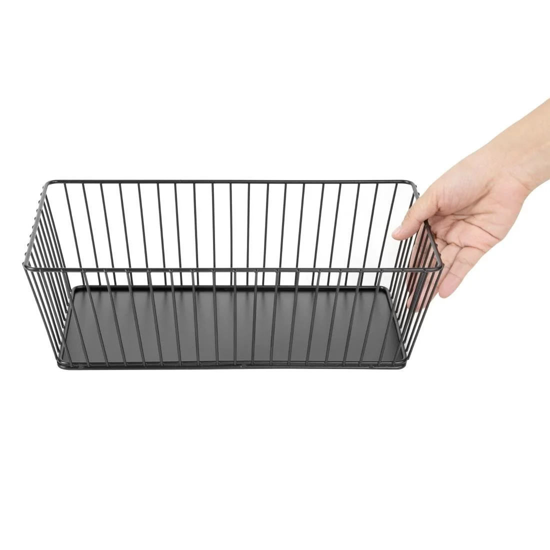 Olympia Wire Food Display Tray Rectangular Black 330x190x100mm - Image 8