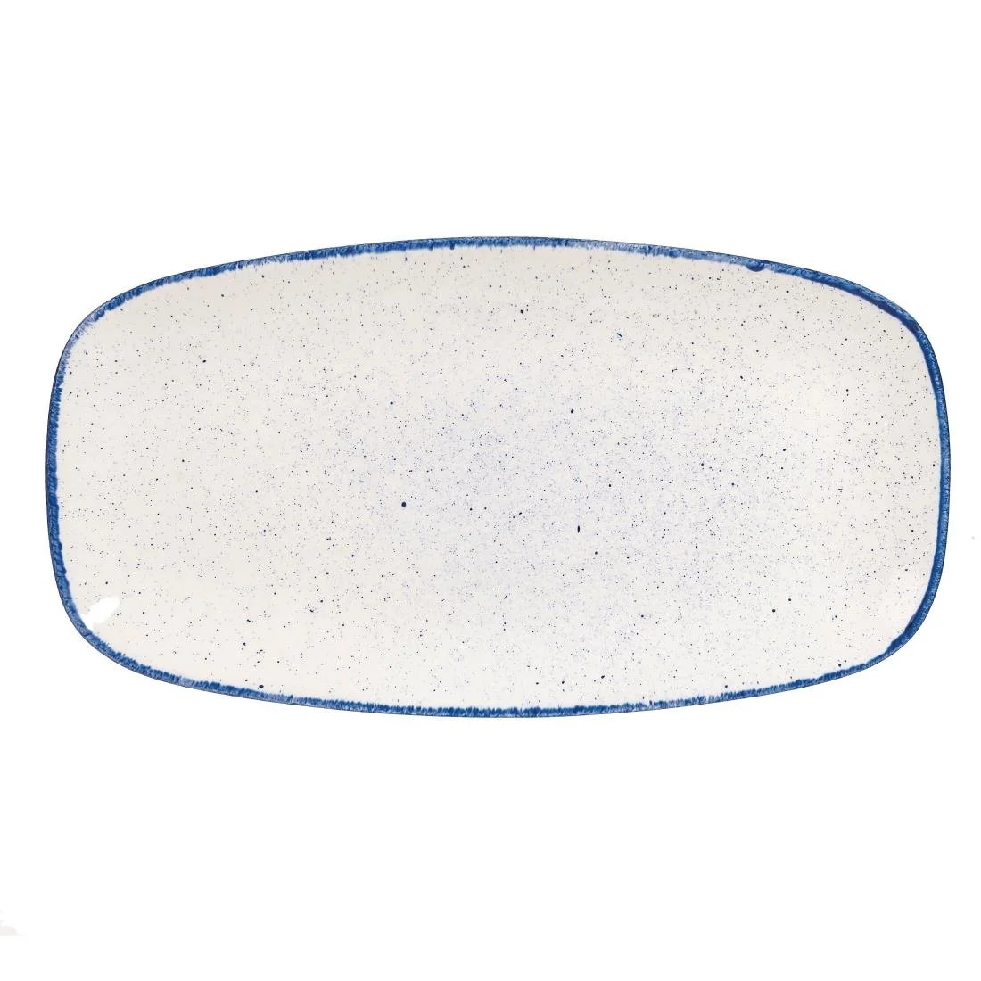 Churchill Stonecast Hints Oblong Plates Indigo Blue 355mm (6 Pack) - Image 1