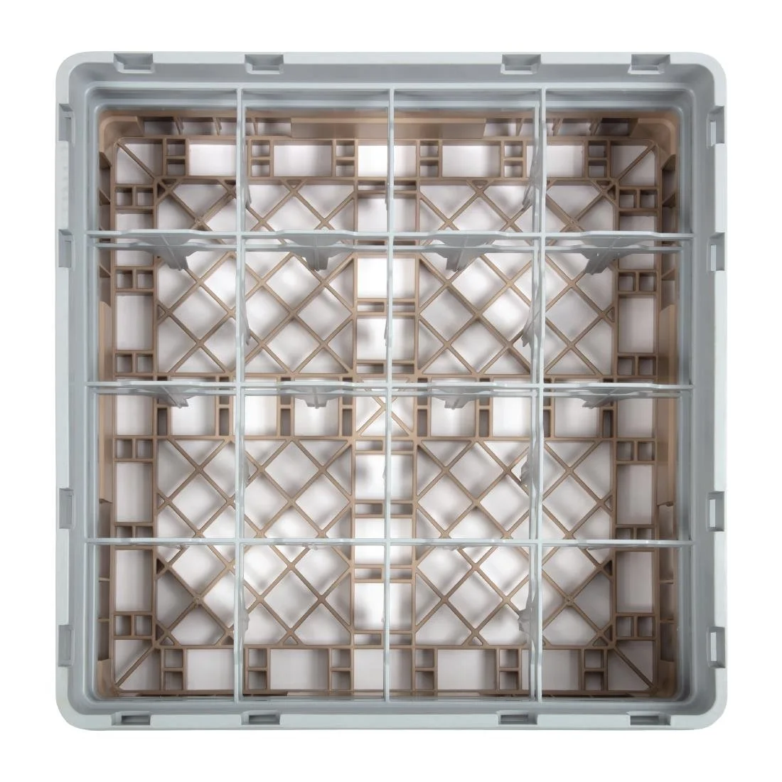 Cambro Camrack Beige 16 Compartments Max Glass Height 133mm - Image 4