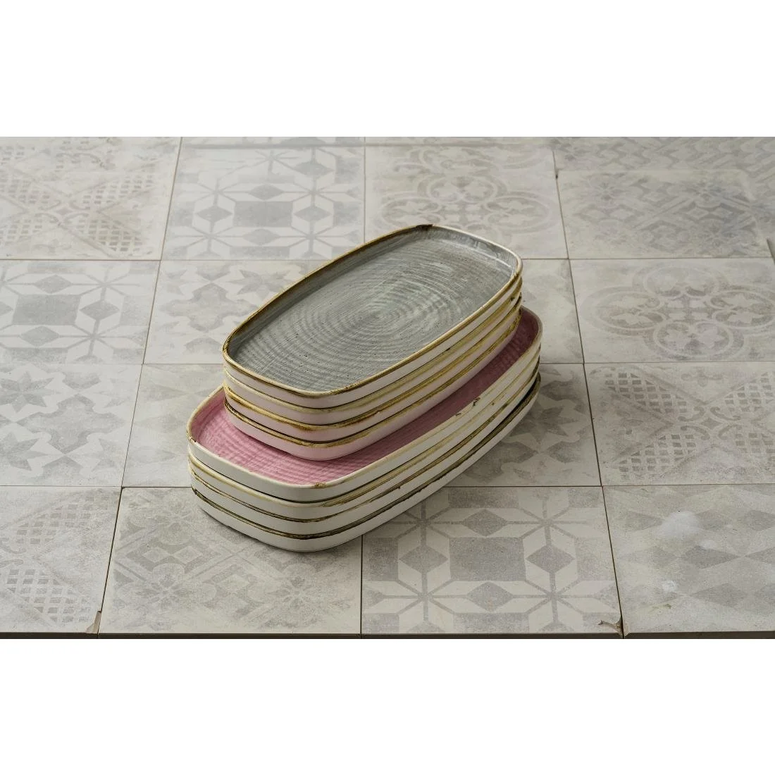 Churchill Stonecast Peppercorn Grey Chefs' Walled Oblong Plates 350mm (6 Pack) - Image 4