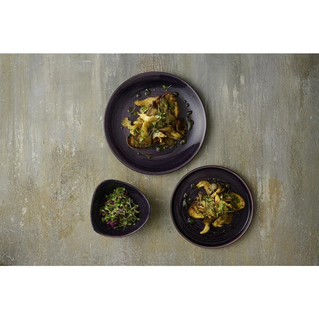 Churchill Stonecast Patina Deep Purple Triangle Bowls 153mm (12 Pack) - Image 2