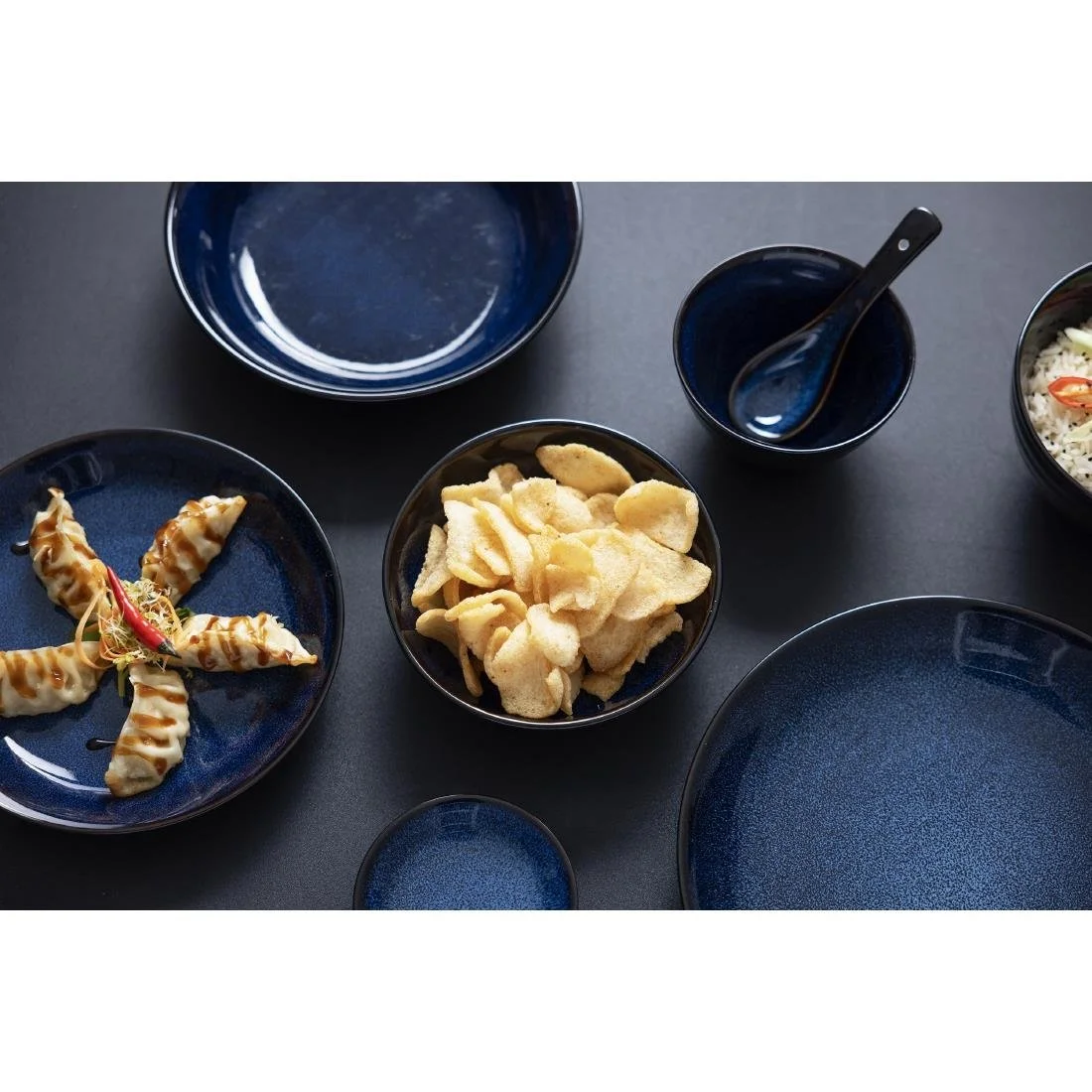 Olympia Luna Midnight Blue Footed Bowls 150mm (6 Pack) - Image 2