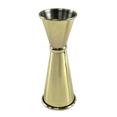 Beaumont Gold Plated Banded Jigger 25ml/35ml/50ml