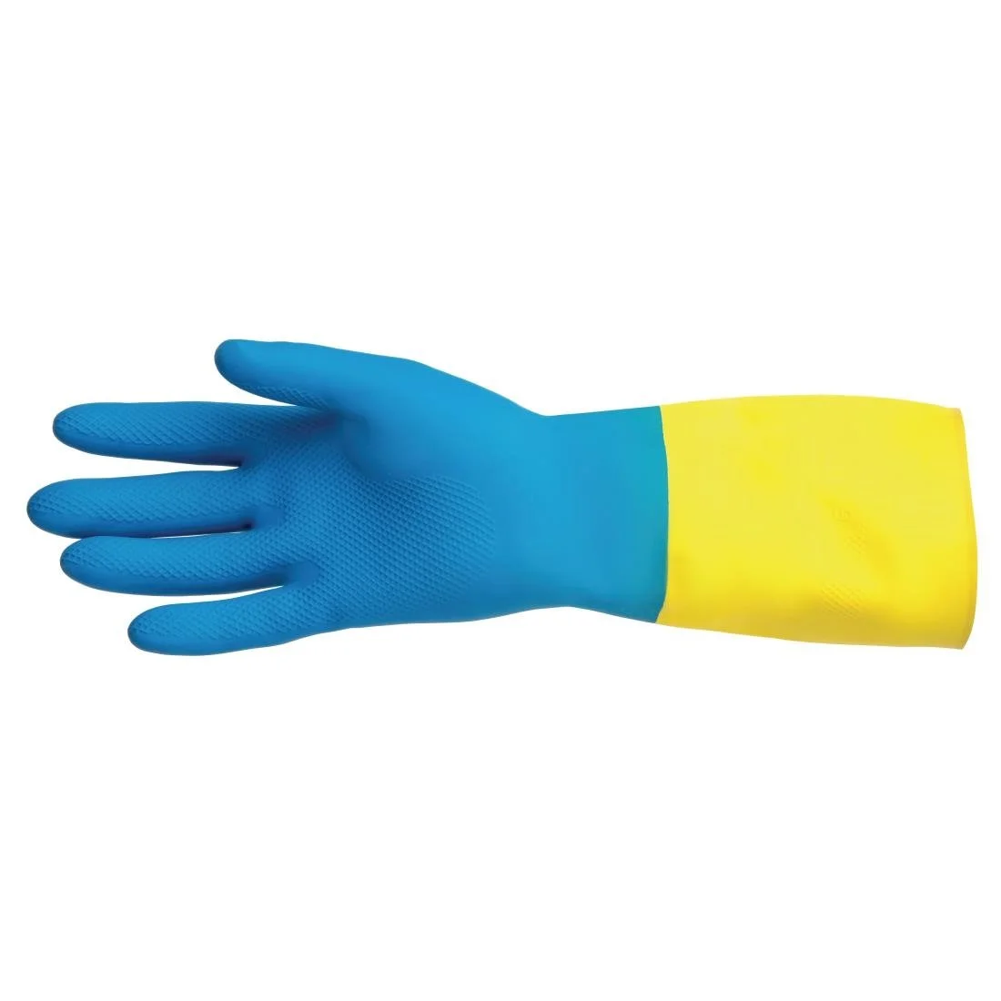 MAPA Alto 405 Liquid-Proof Heavy-Duty Janitorial Gloves Blue and Yellow - Image 1