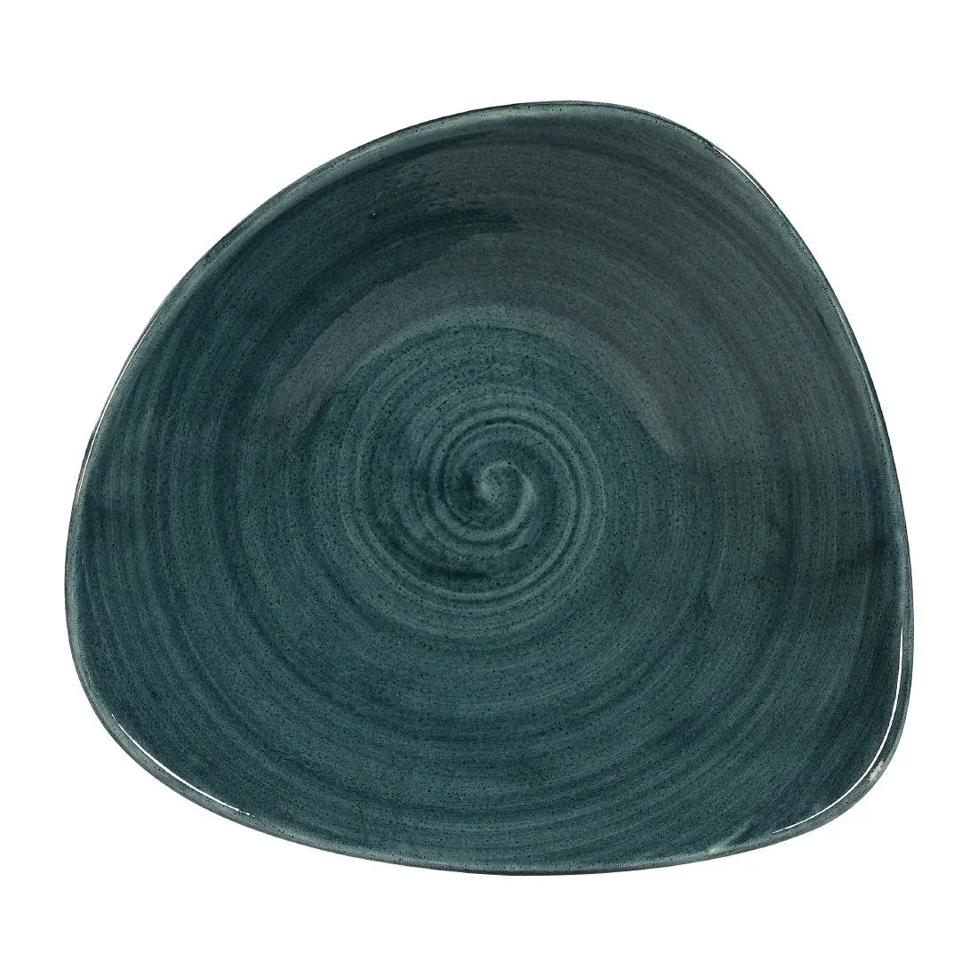 Churchill Stonecast Patina Triangular Bowls Rustic Teal 21oz 235mm (12 Pack) - Image 1