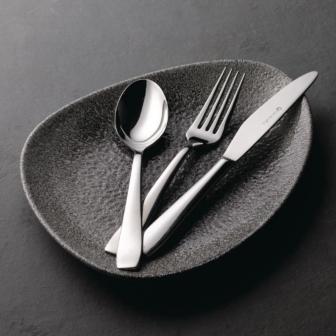 Churchill Studio Prints Raku Triangular Plates Quartz Black 356mm (6 Pack) - Image 2