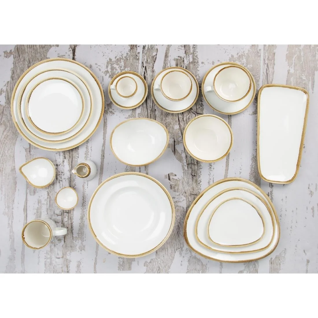 Olympia Kiln 340ml Cups Saucers Chalk 160mm (6 Pack) - Image 2