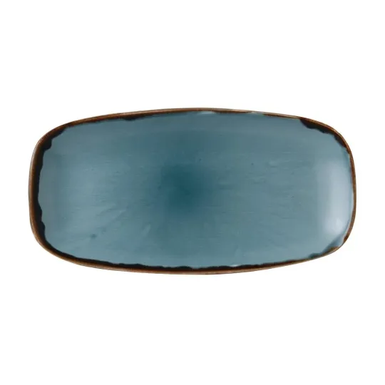 Dudson Harvest Chefs Oblong Plates Blue 355 x 189mm (6 Pack)