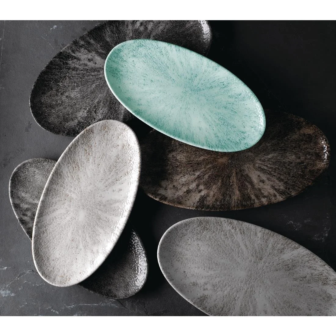 Churchill Studio Prints Stone Chefs Plates Aquamarine 299 x 150mm (12 Pack) - Image 2