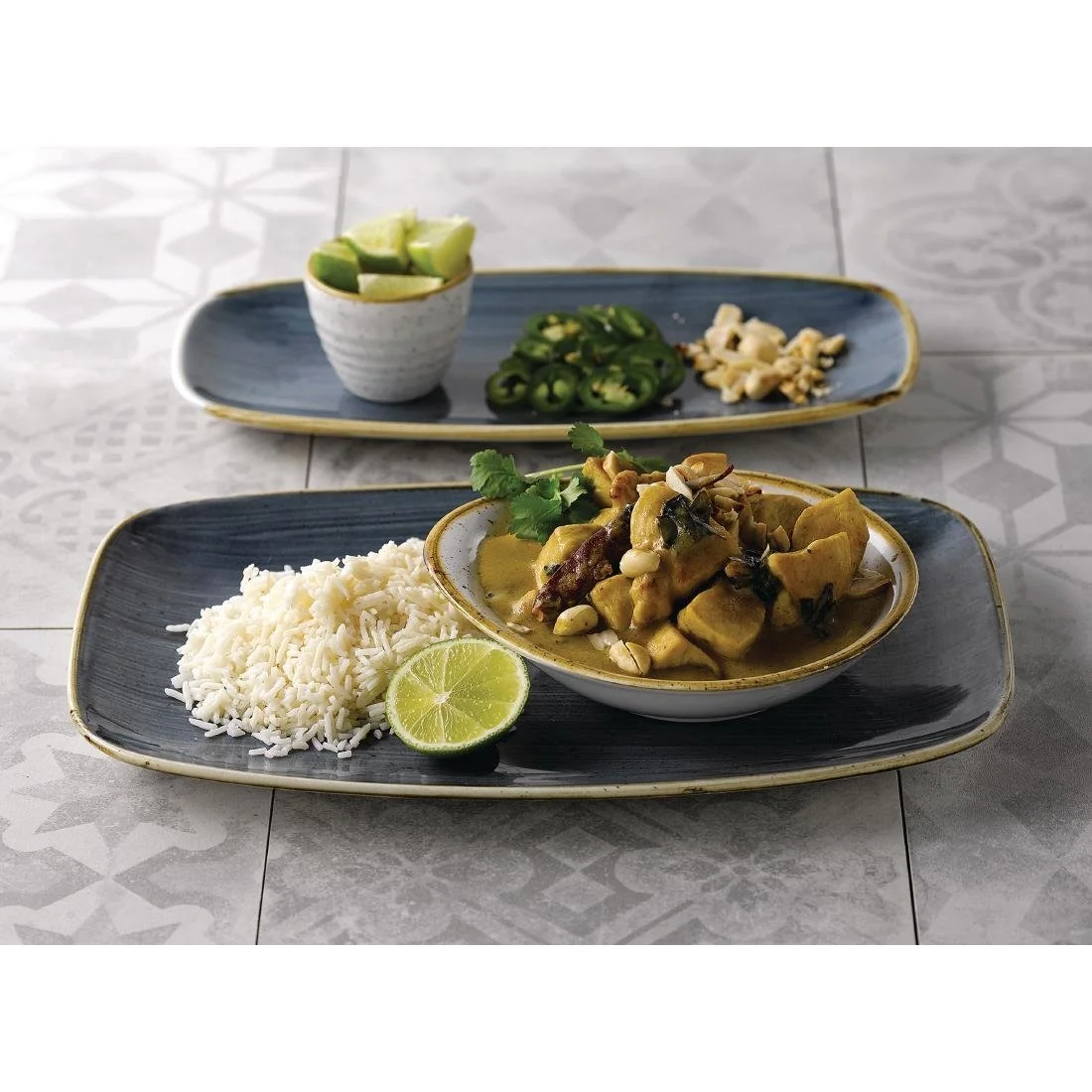 Churchill Stonecast No. 8 Oblong Chefs Plates 300 x 199mm Blueberry (6 Pack) - Image 2