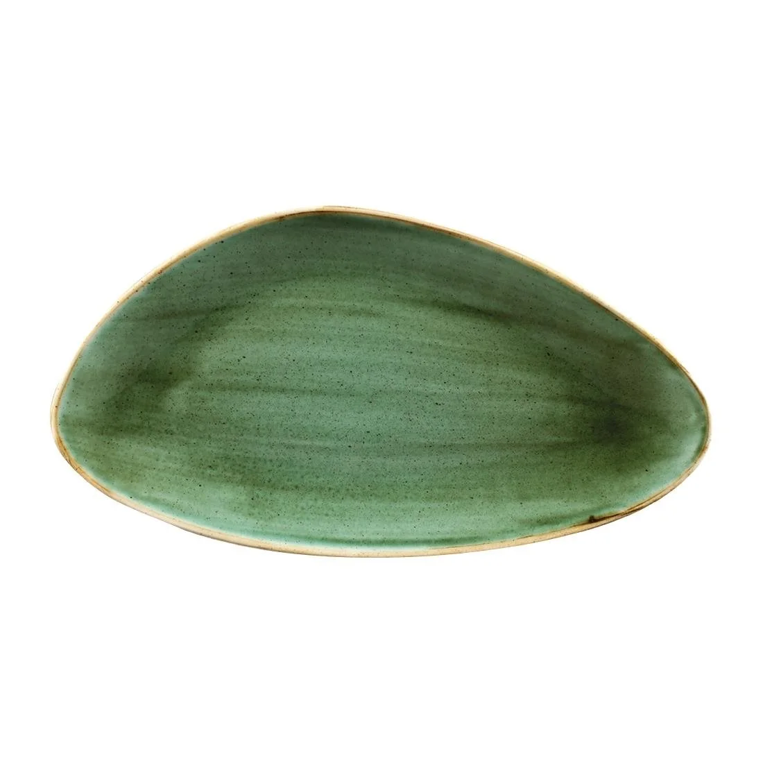 Churchill Stonecast Triangular Chefs Plates Samphire Green 355 x 188mm (6 Pack) - Image 1