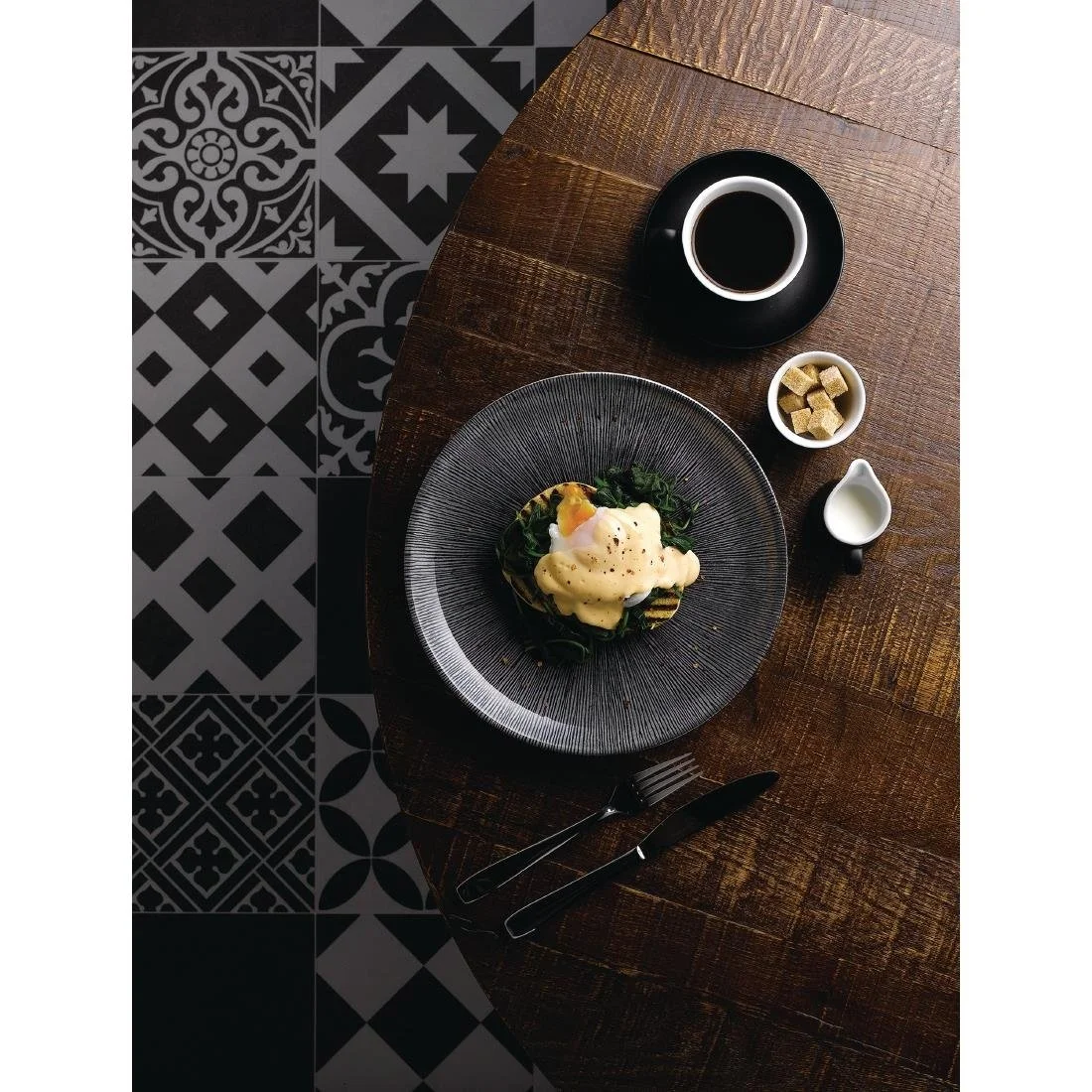 Churchill Studio Prints Agano Coupe Plates Black 260mm (12 Pack) - Image 4