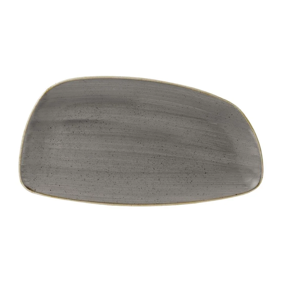 Churchill Stonecast Oval Plates Grey 349x171mm (6 Pack)