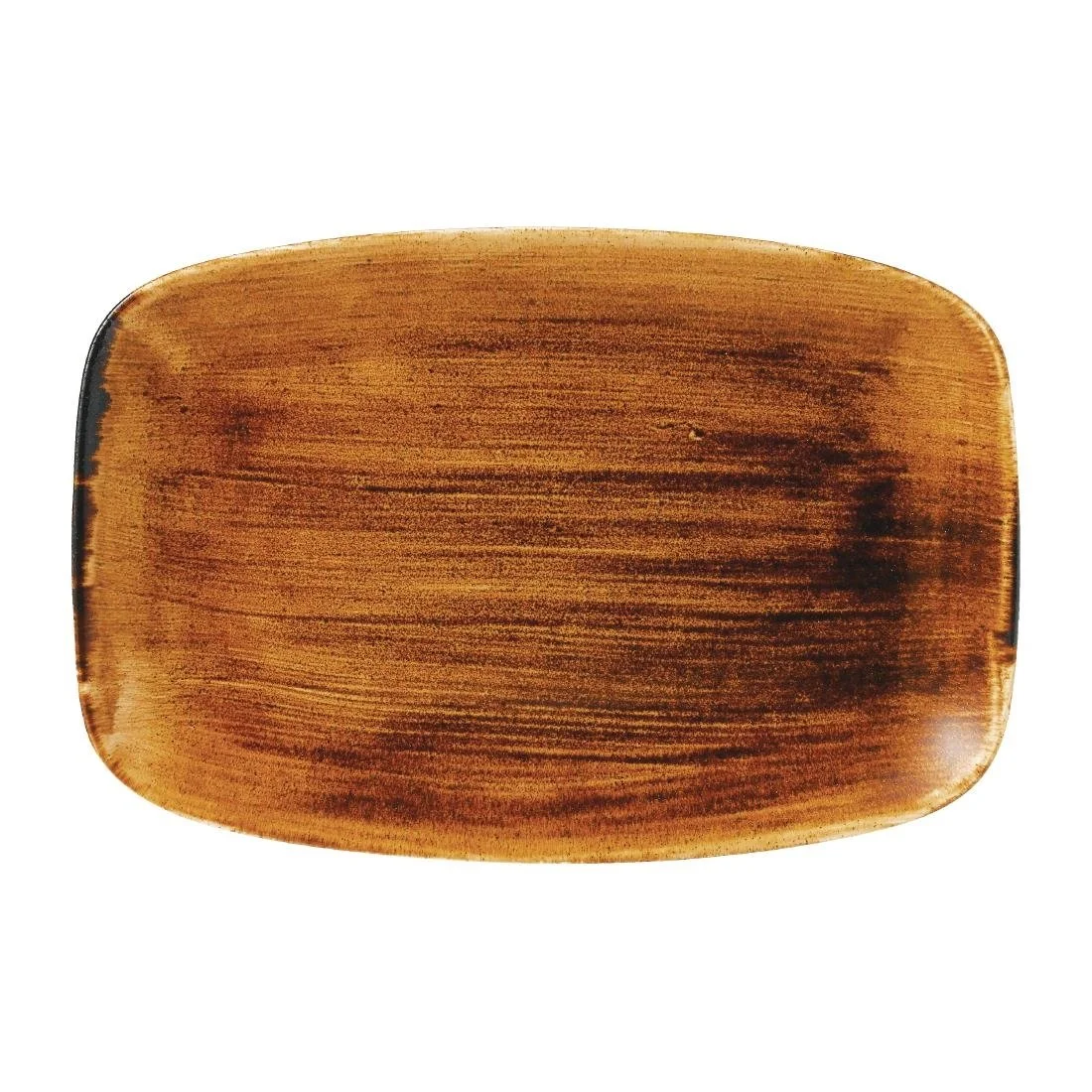 Churchill Stonecast Patina Oblong Plates Vintage Copper 305x198mm (6 Pack)