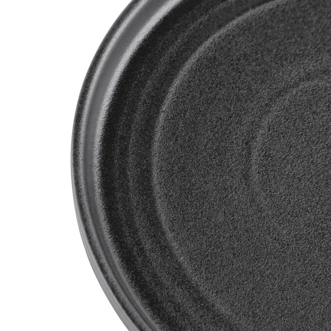 Olympia Cavolo Flat Round Plates Textured Black 180mm (6 Pack) - Image 5