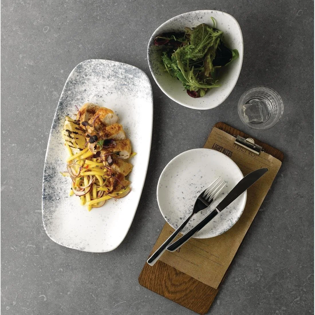 Studio Prints Haze Blue Chefs' Oblong Plates No. 4 13 7/8 x 7 3/8 " (6 Pack) - Image 3