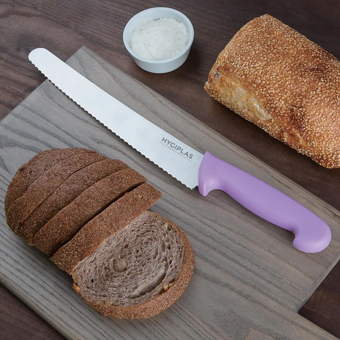 Hygiplas Serrated Pastry Knife Purple 25.4cm - Image 4