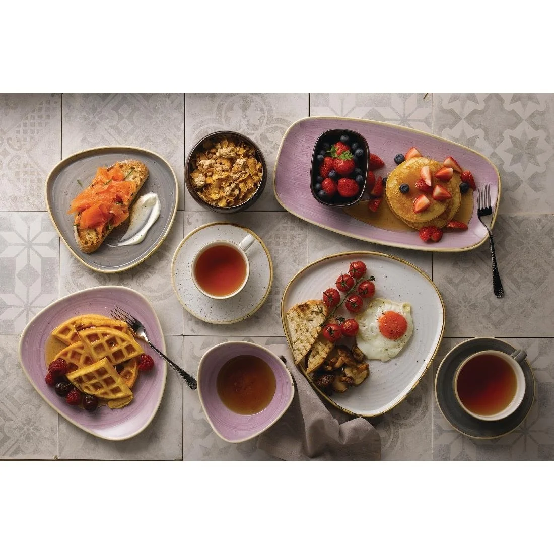 Churchill Stonecast Chefs Oblong Plates Lavender 355x189mm (6 Pack) - Image 2
