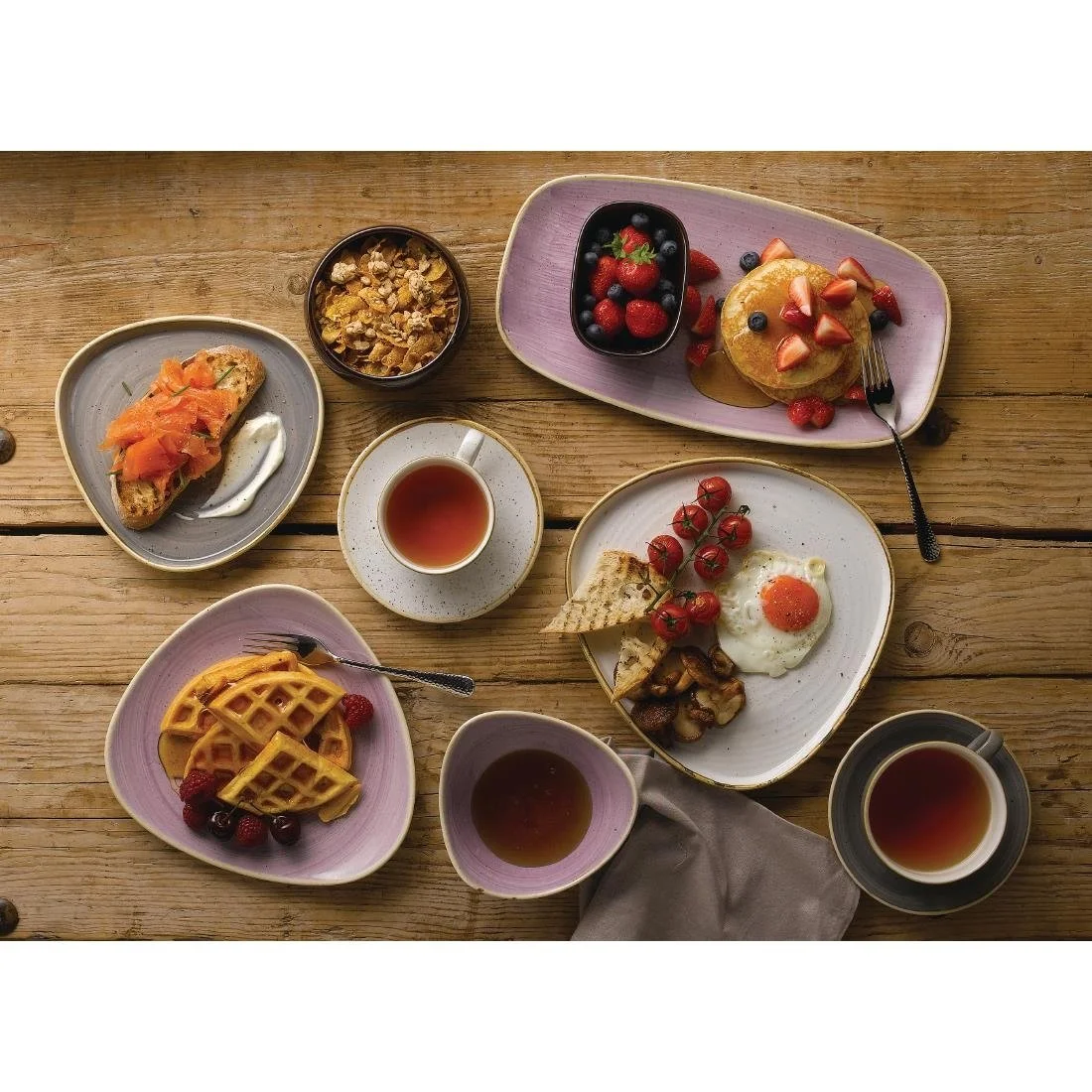 Churchill Stonecast Chefs Oblong Plates Lavender 355x189mm (6 Pack) - Image 3