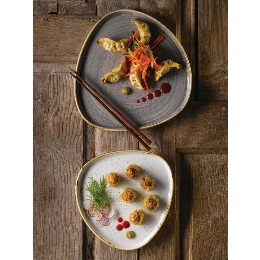 Churchill Stonecast Grey Triangle Walled Chefs Plates 200mm (6 Pack) - Image 5