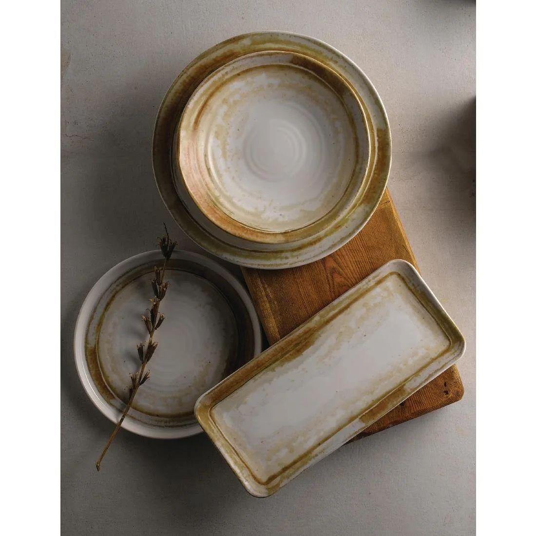 Dudson Finca Sandstone Organic Rectangular Plates 270x160mm (12 Pack) - Image 3