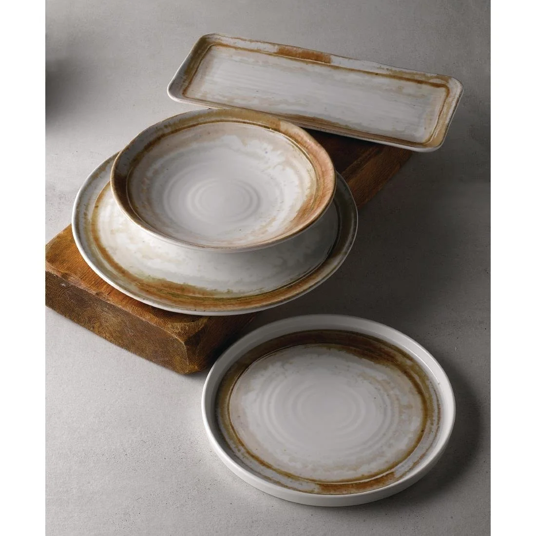 Dudson Finca Sandstone Organic Rectangular Plates 270x160mm (12 Pack) - Image 5