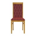 Brooklyn Padded Back Soft Oak Dining Chair with Red Diamond Padded Seat and Back (Pack of 2)