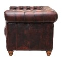 Chesterfield Leather Two-Seater Sofa Antique Red