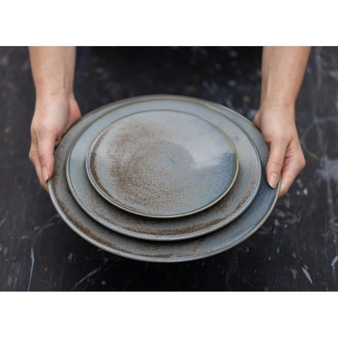 Olympia Ember Coupe Plates Blue 230mm (6 Pack) - Image 2