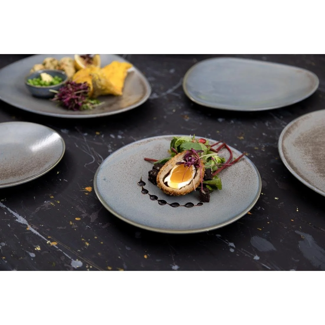 Olympia Ember Triangle Plates Blue 308mm (4 Pack) - Image 6