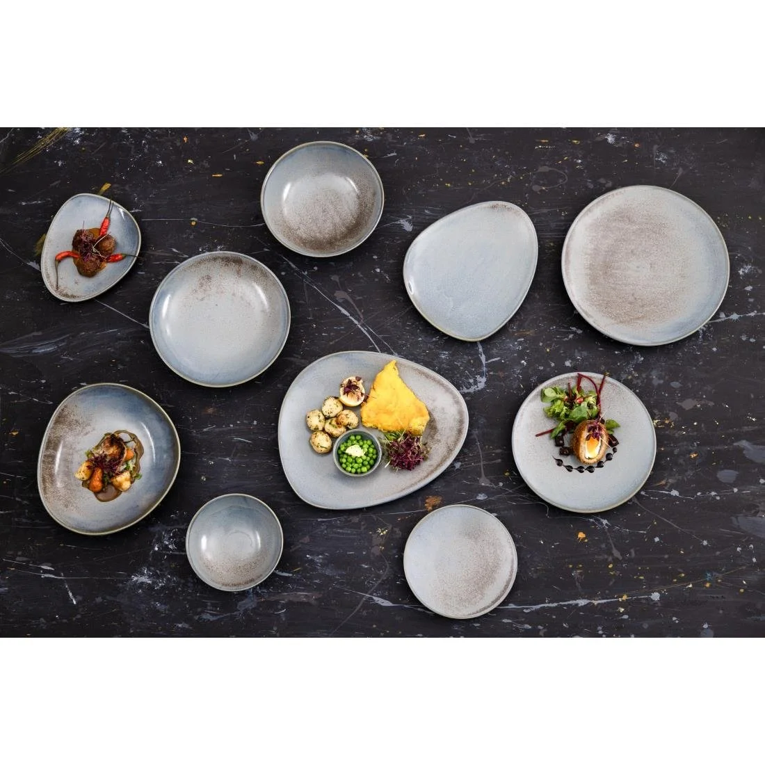 Olympia Ember Triangle Plates Blue 308mm (4 Pack) - Image 12