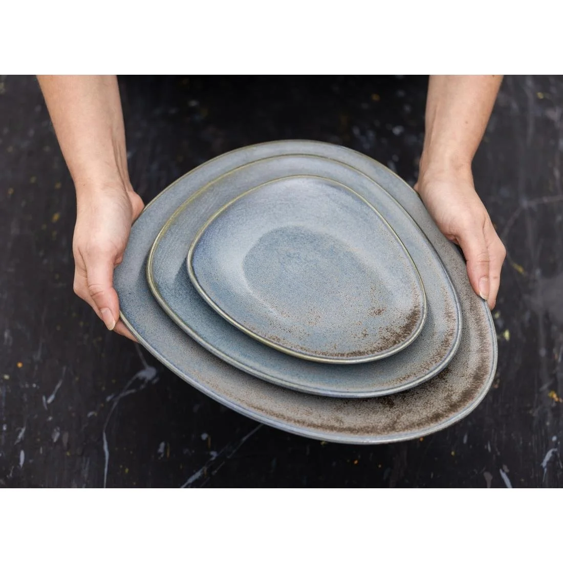 Olympia Ember Triangle Plates Blue 308mm (4 Pack) - Image 16