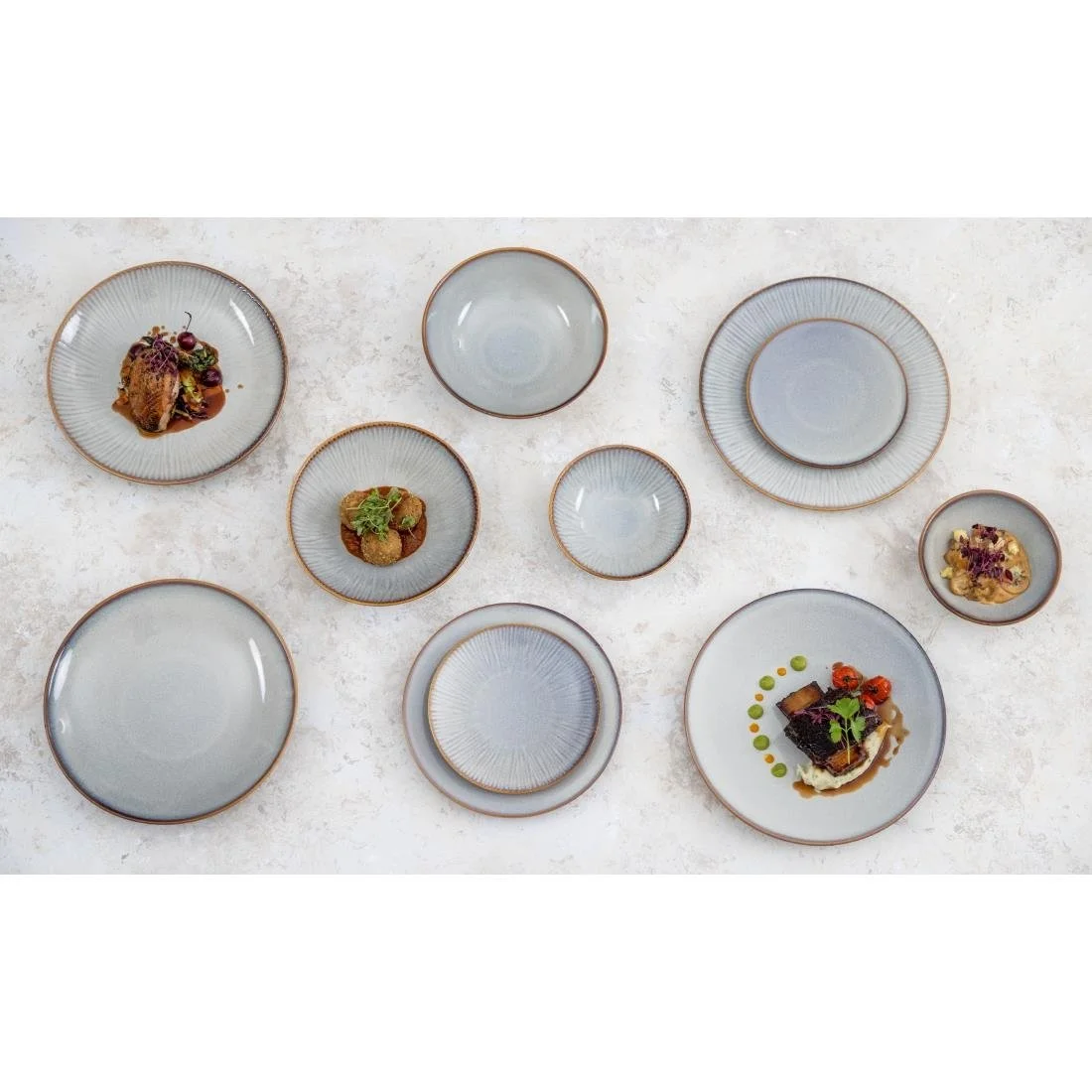 Olympia Drift Embossed Coupe Bowls 205mm (4 Pack) - Image 2