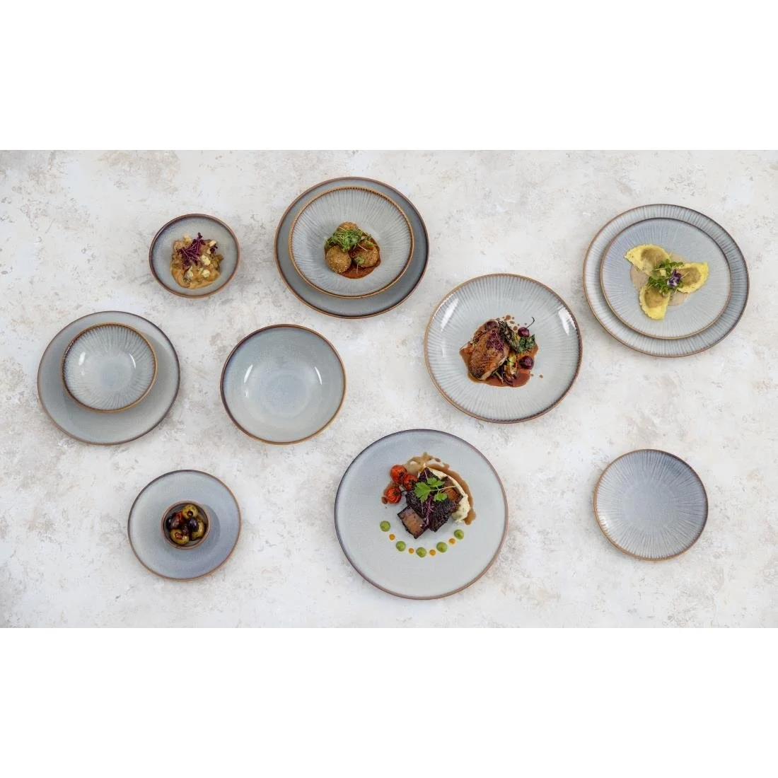 Olympia Drift Embossed Coupe Bowls 205mm (4 Pack) - Image 3