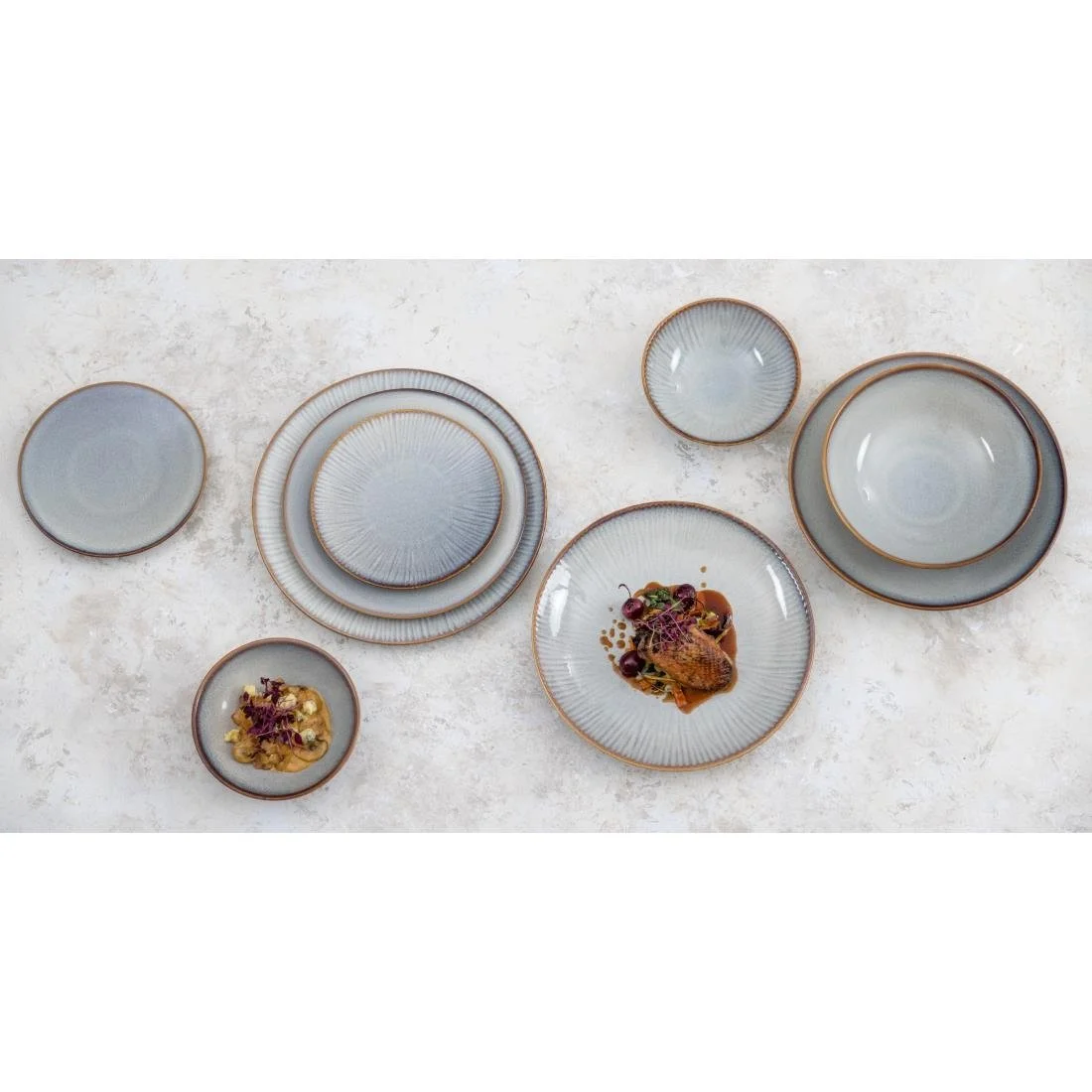 Olympia Drift Embossed Coupe Bowls 205mm (4 Pack) - Image 5