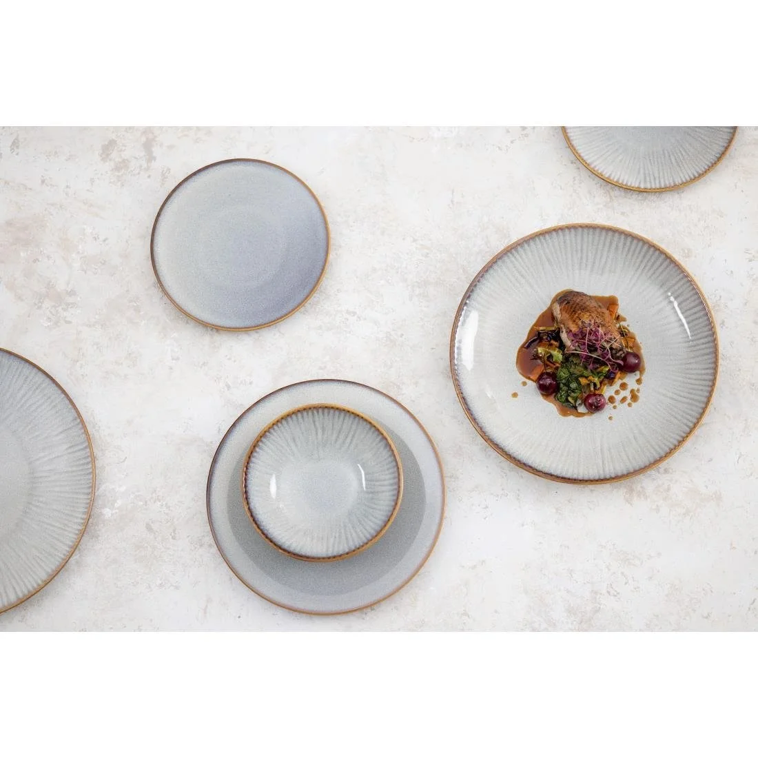 Olympia Drift Embossed Coupe Plates 280mm (4 Pack) - Image 11