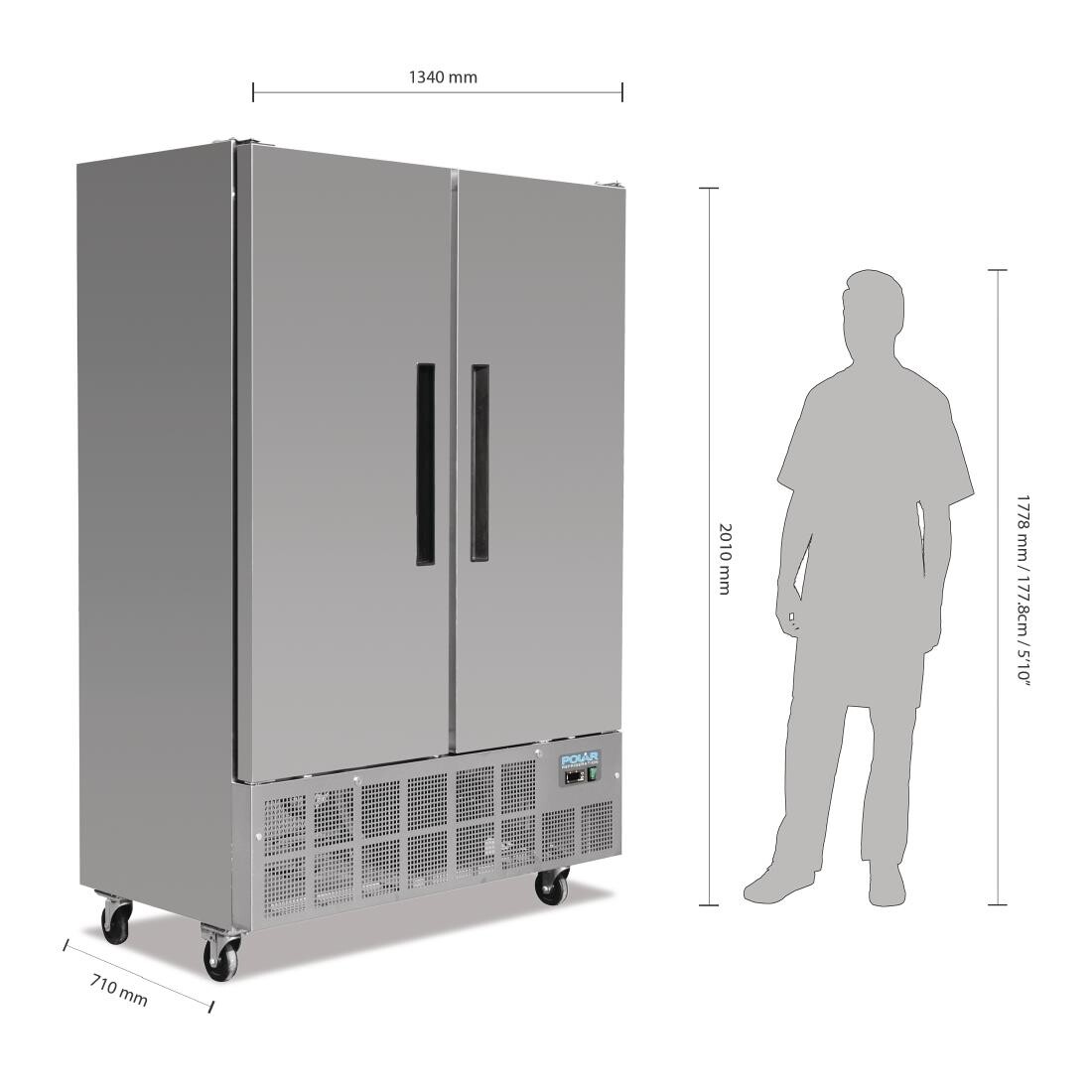 Polar 2 Door Slimline Freezer 960 Ltr