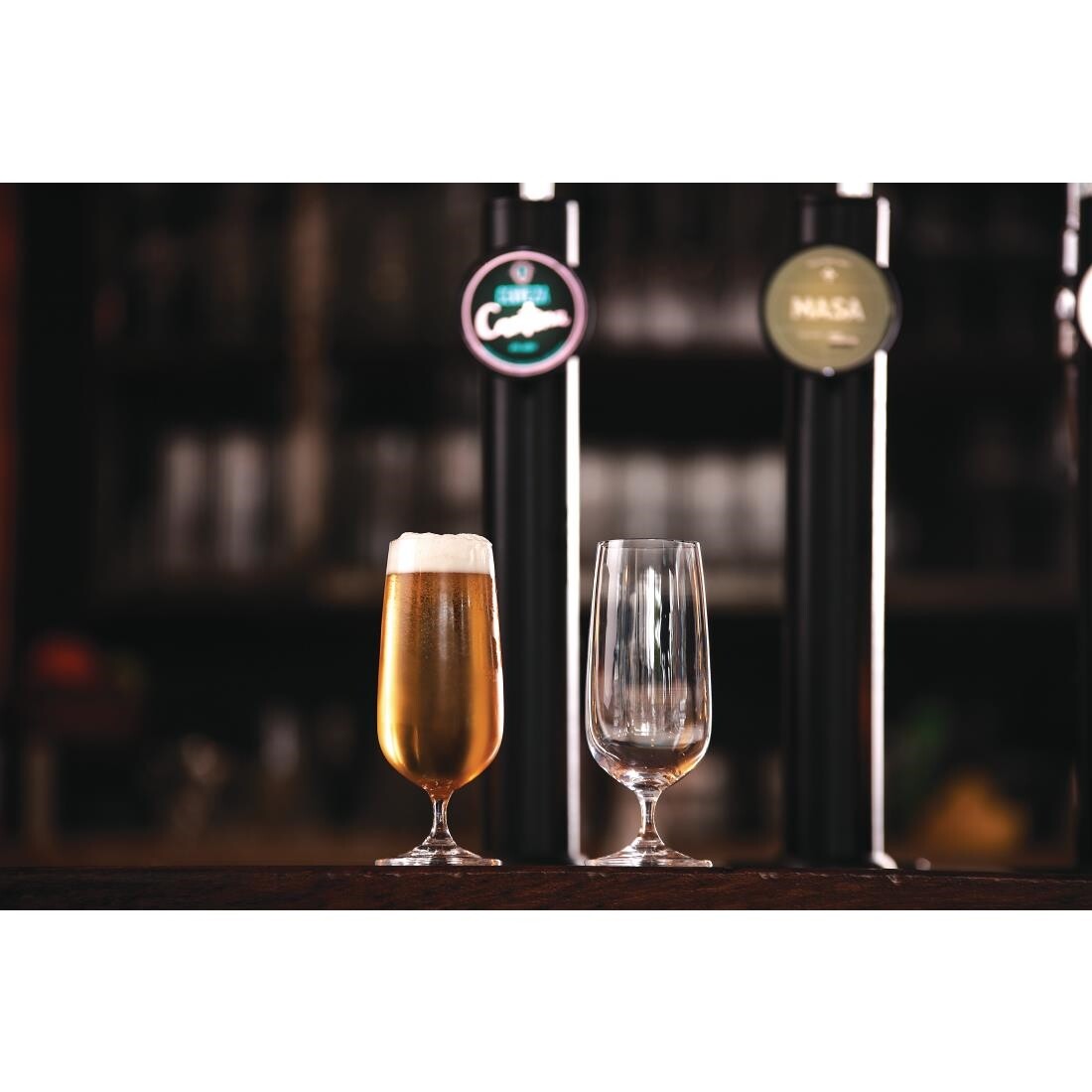 Olympia Bar Collection Crystal Stemmed Beer Glasses 410ml