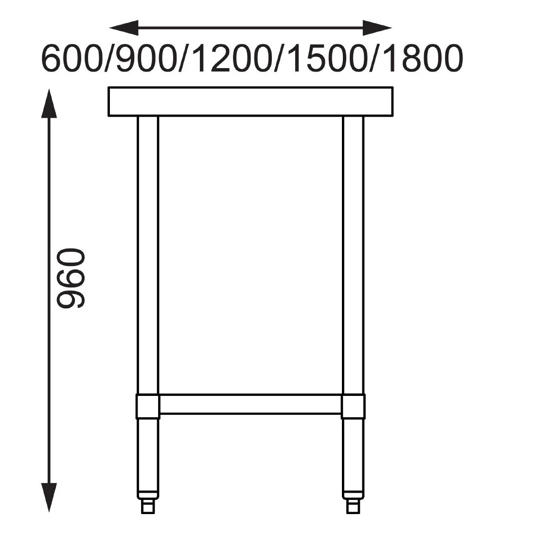 Vogue Stainless Steel Prep Table 1800mm
